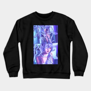 Rei Ayanami Evangelion Cybercore Blue Y2k Anime Crewneck Sweatshirt